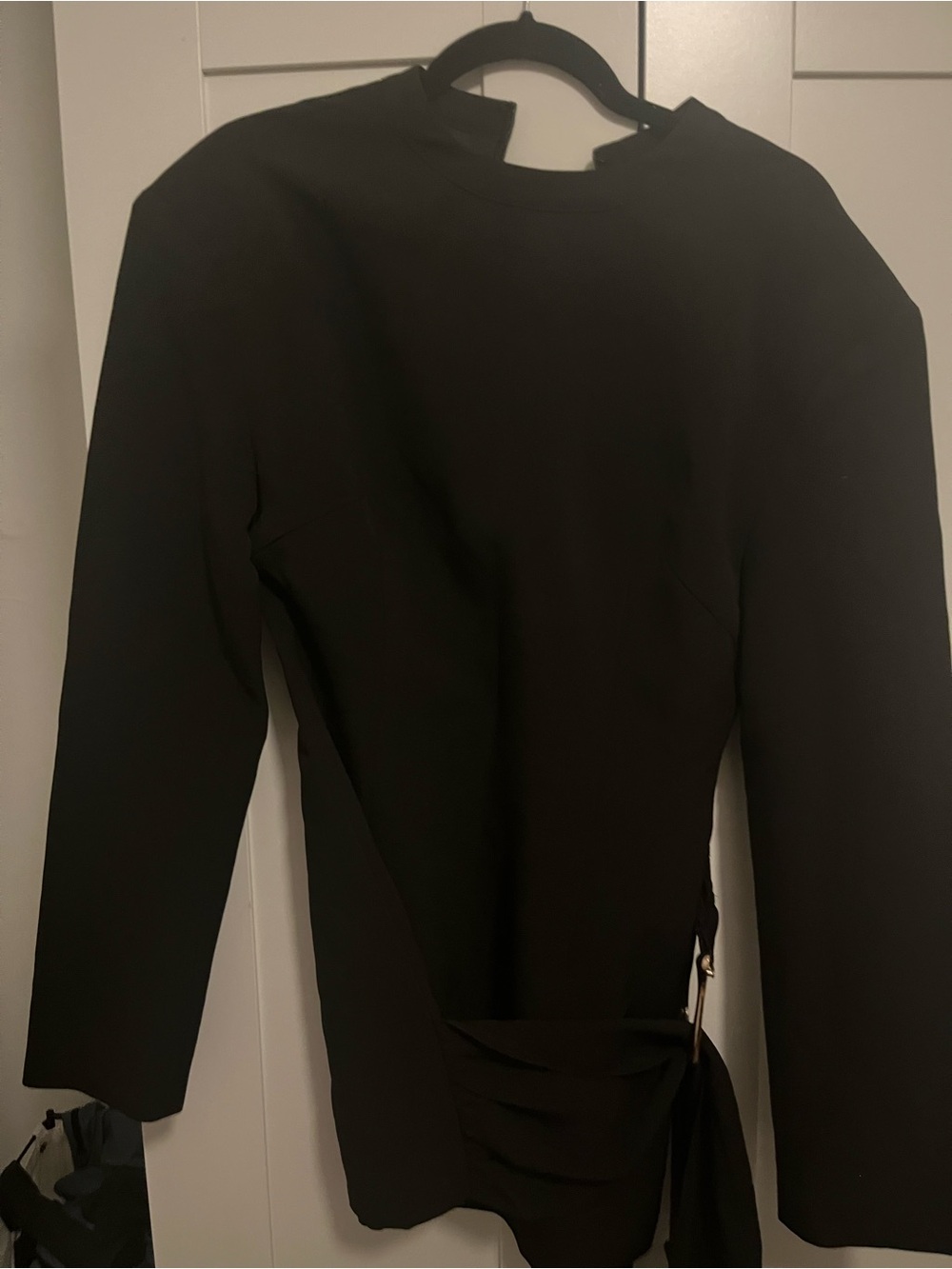NWT Lioness Black Long-Sleeve Martini Mini Dress with Gold Ring Detail - Picture 5 of 6